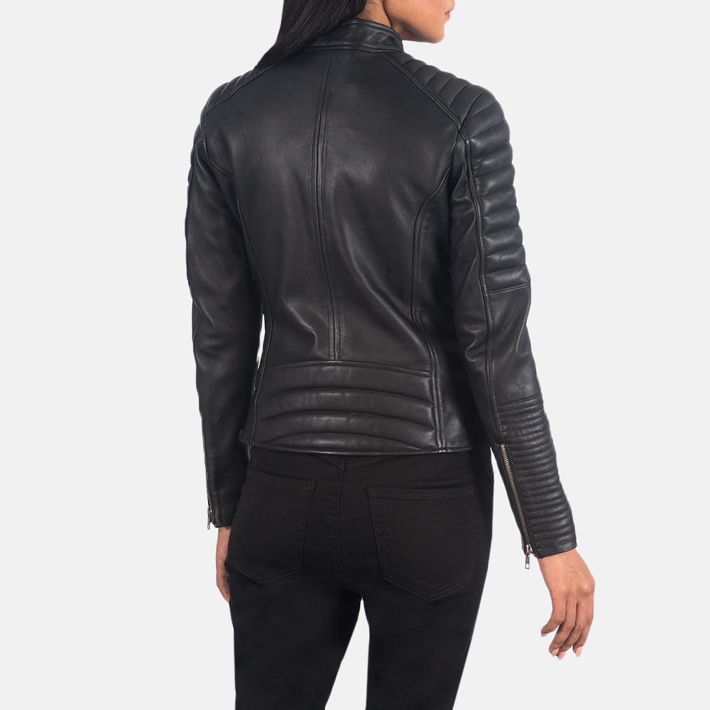 Campbeltown black quilted motorcycle jacket for women, photo 5