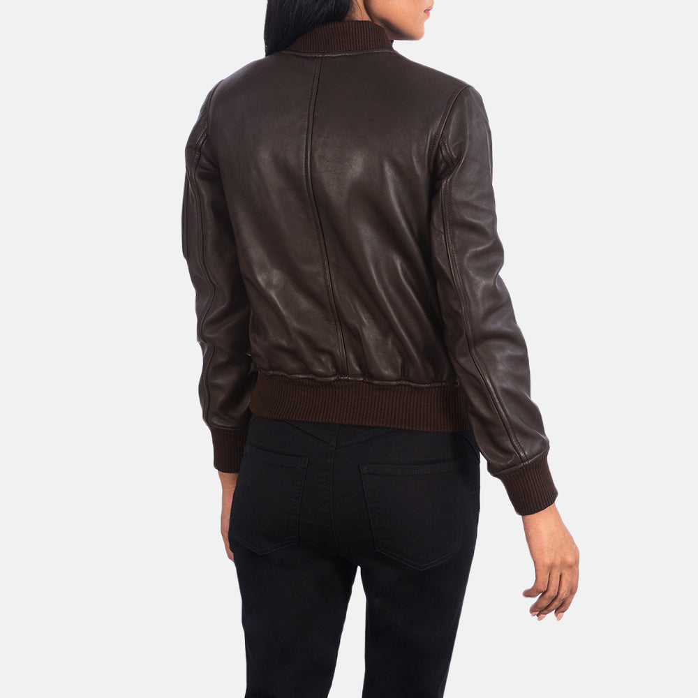 Dingwall brown sheepskin bomber jacket for women, photo 4