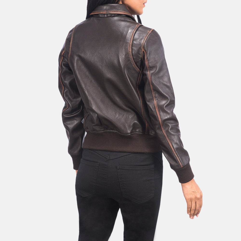 Bearsden brown goatskin bomber jacket for women, photo 5