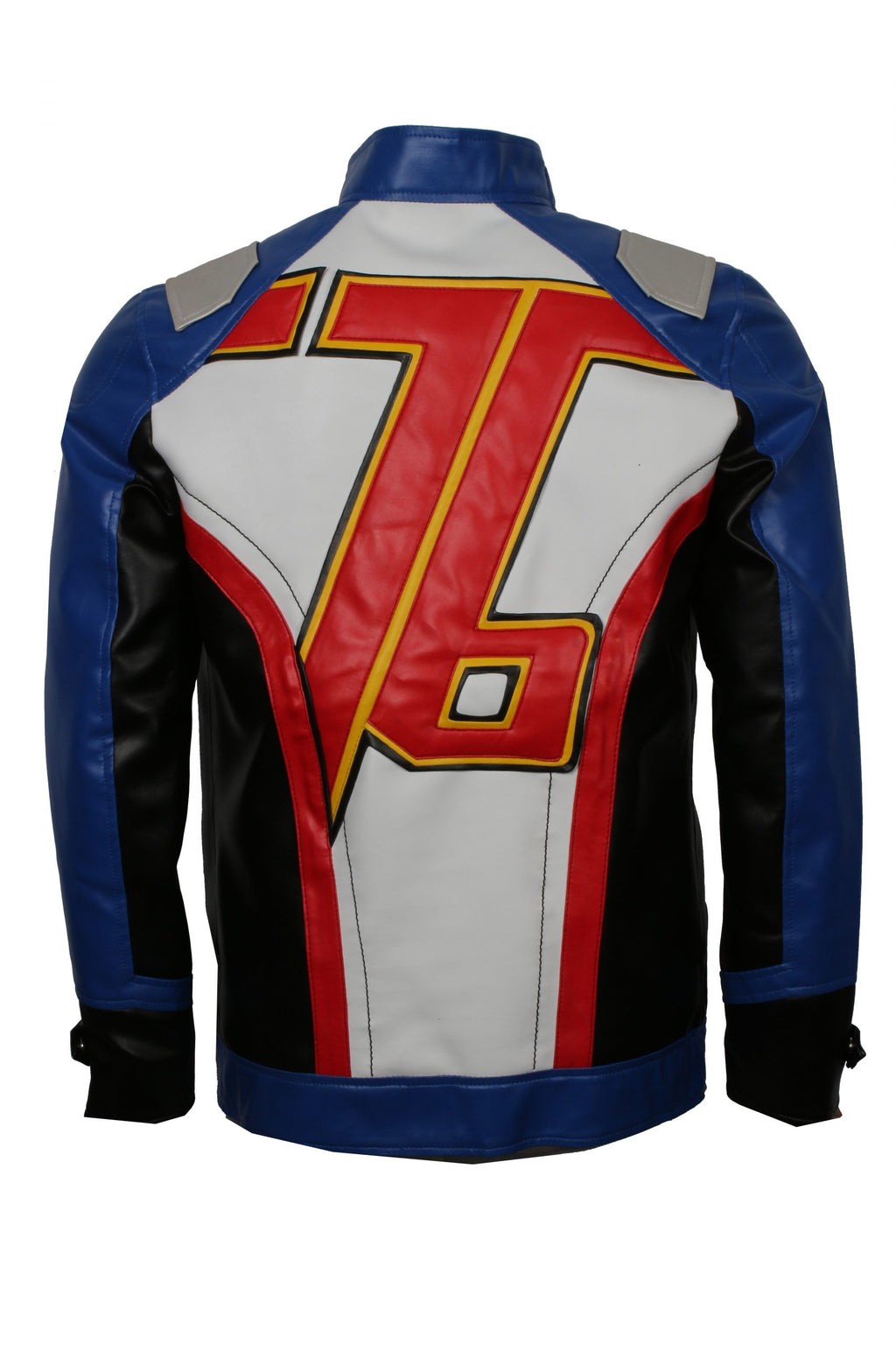 Overwatch Soldier 76 blue and white sheepskin leather jacket for men