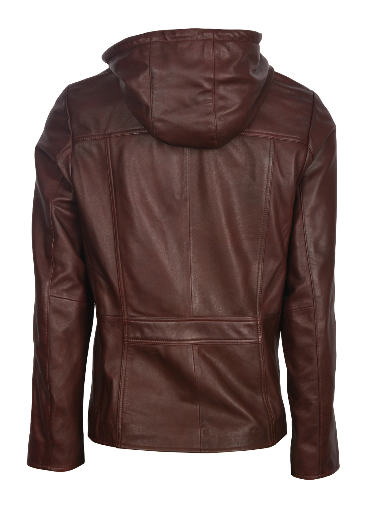 Portree maroon hooded sheepskin jacket for women, photo 3