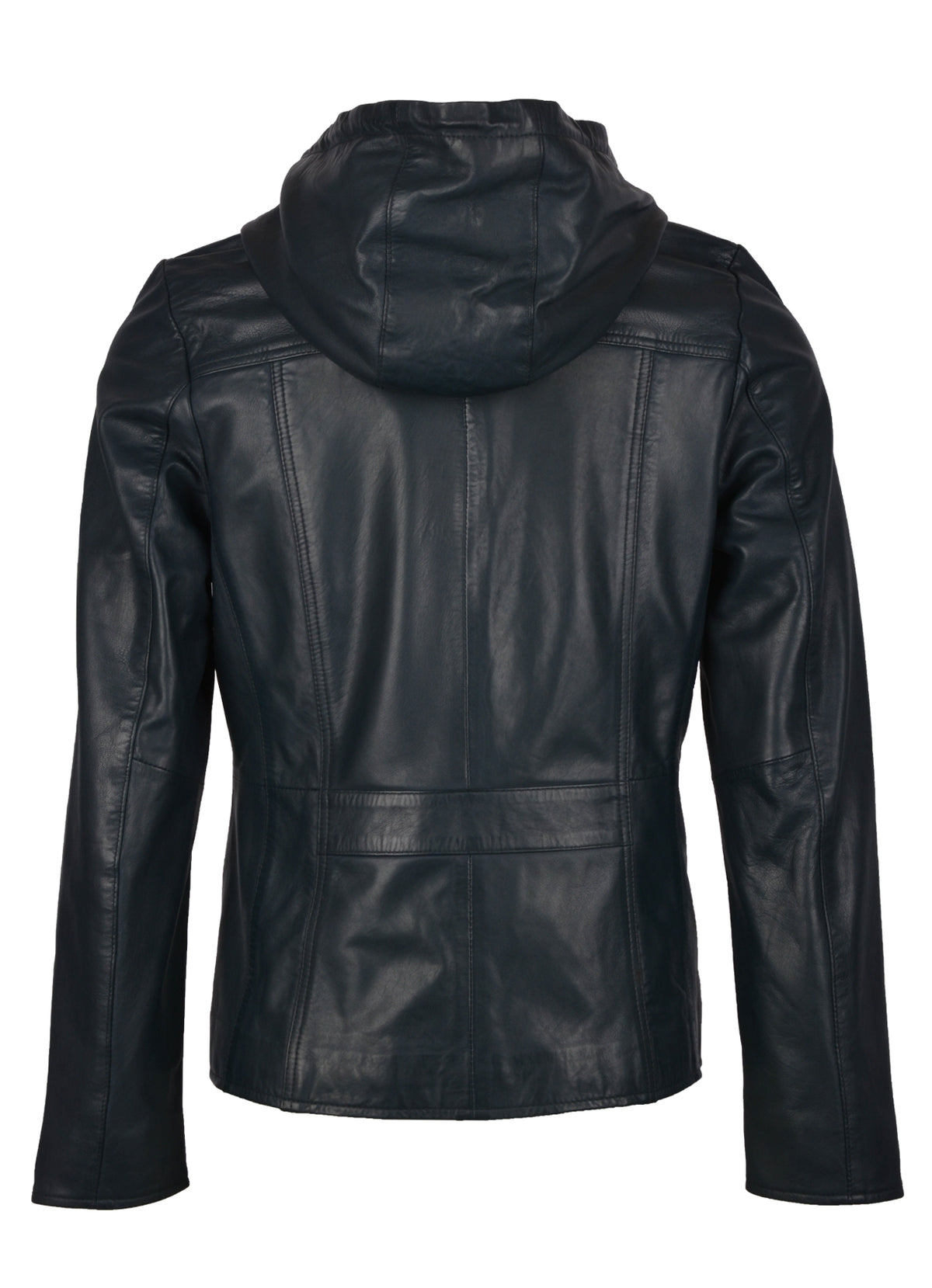 Saltcoats navy hooded sheepskin jacket for women, photo 3