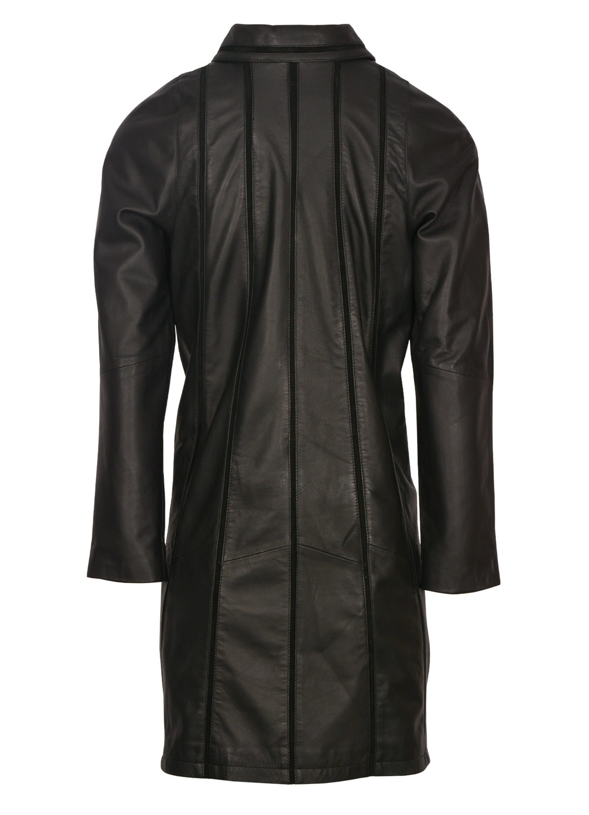 Thurso long black sheepskin leather coat for women, photo 2