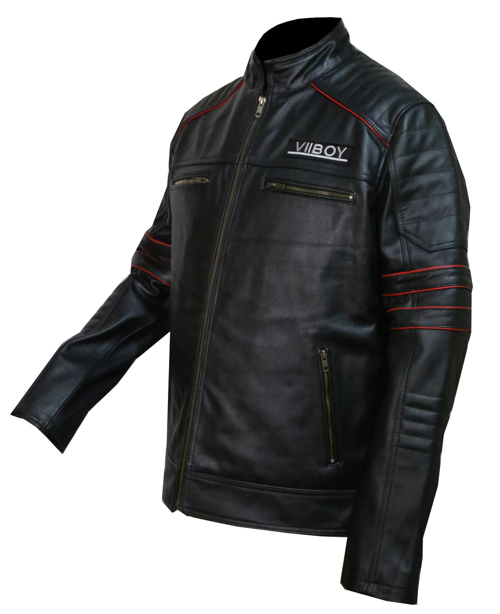 Men's VII BOY black leather biker jacket, photo 5