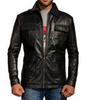 Damon Salvatore Vampire Diaries black sheepskin leather jacket for men
