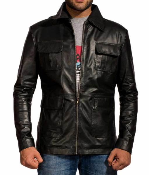 Damon Salvatore Vampire Diaries black sheepskin leather jacket for men