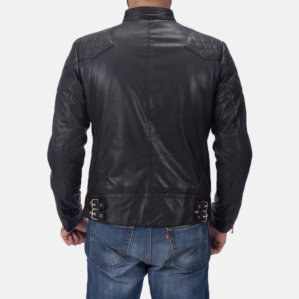 David Beckham black belted leather motorcycle jacket, photo 4