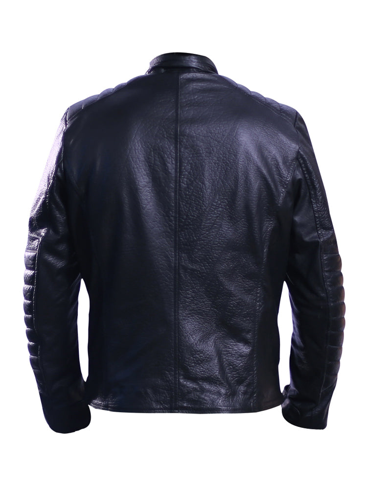 David Beckham style black full grain cowhide jacket, photo 4