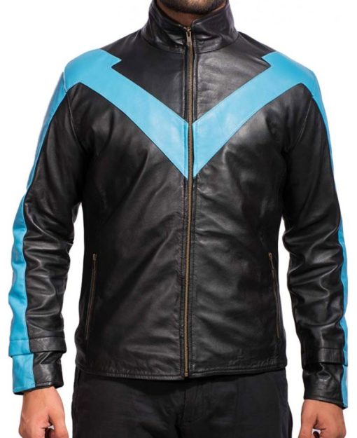 Nightwing Dick Grayson black and blue jacket for men