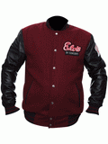 Elvis In Concert maroon and black wool and leather varsity jacket for men