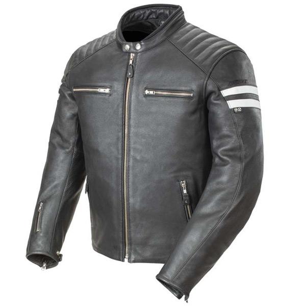 Men's black Classic '92 leather motorcycle jacket, photo 2