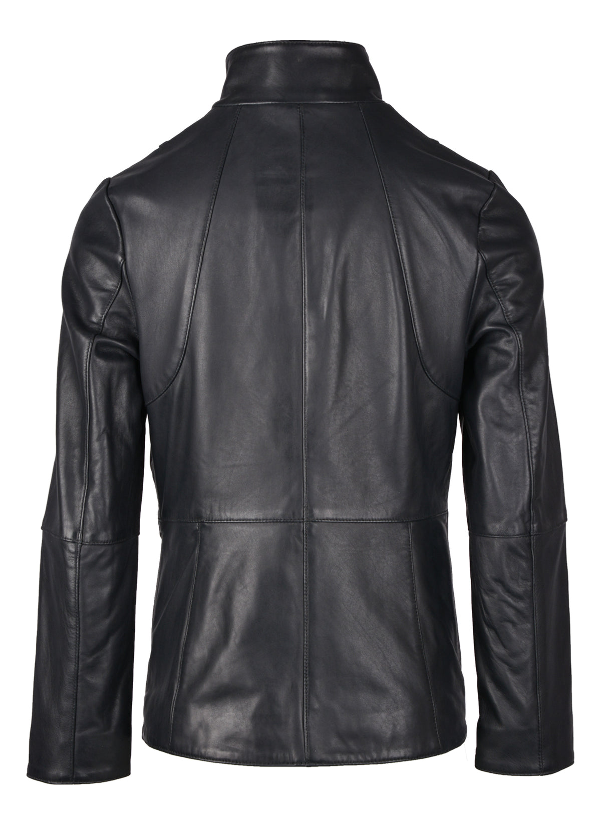 Paisley dark sapphire leather jacket for women, photo 2