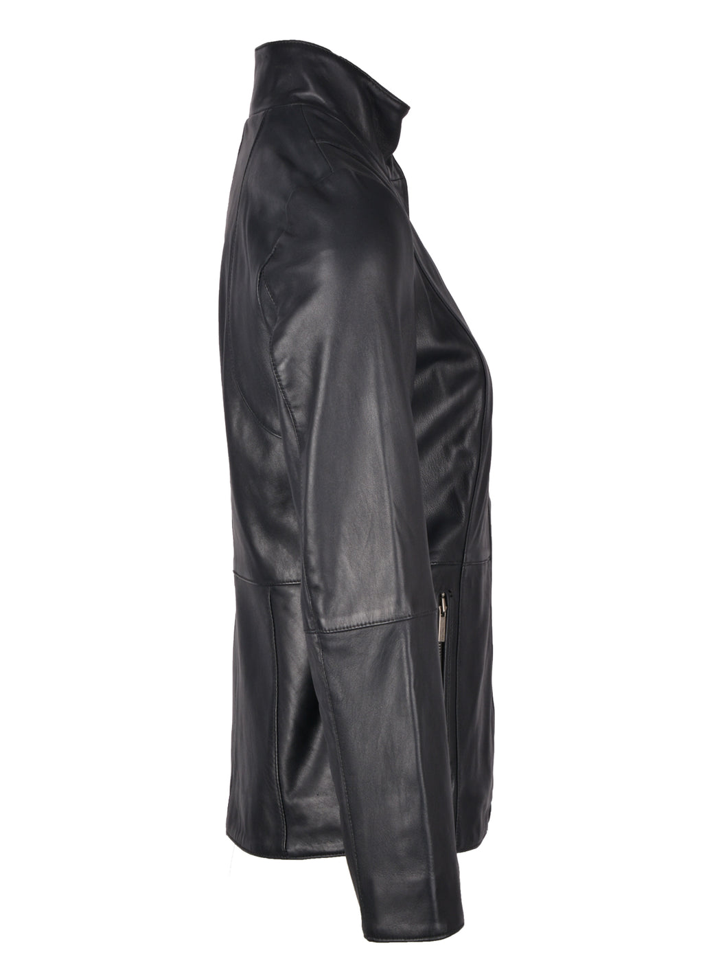 Paisley dark sapphire leather jacket for women, photo 3