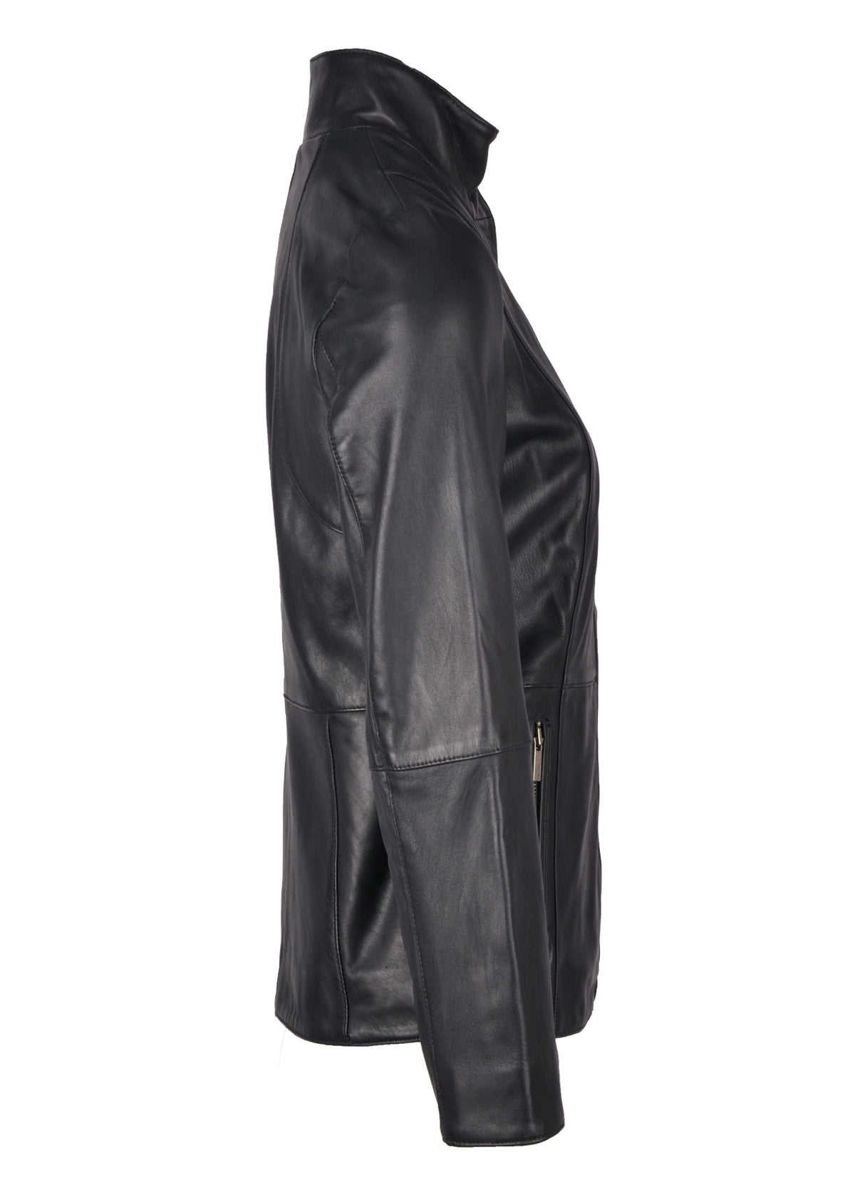 Paisley dark sapphire leather jacket for women, photo 3