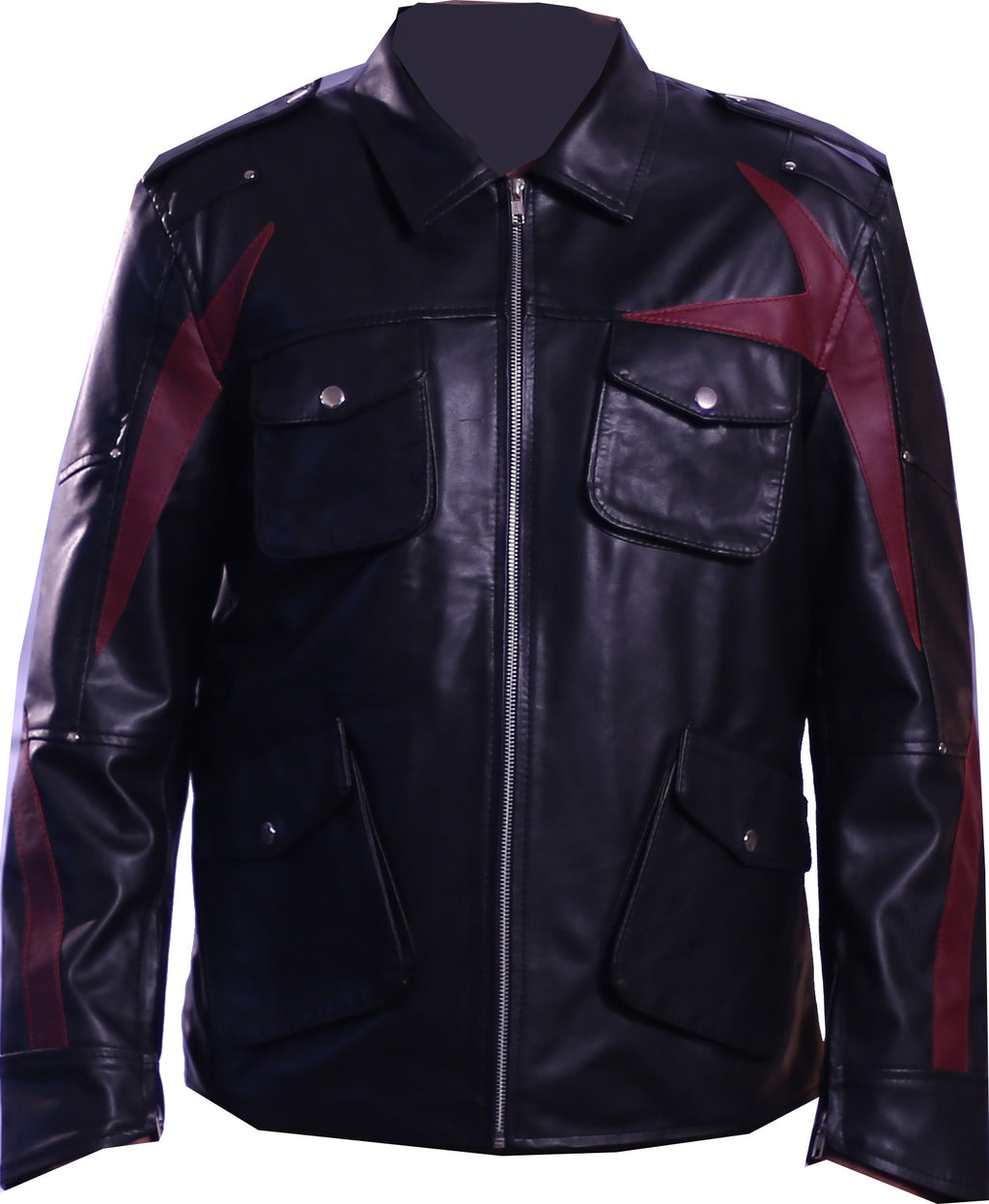 Prototype 2 James Heller black and maroon faux leather jacket for men
