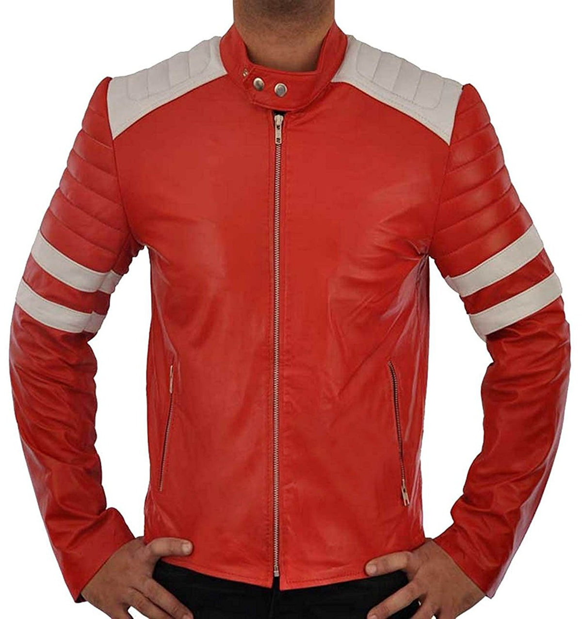 Tyler Durden Fight Club black cowhide leather jacket for men