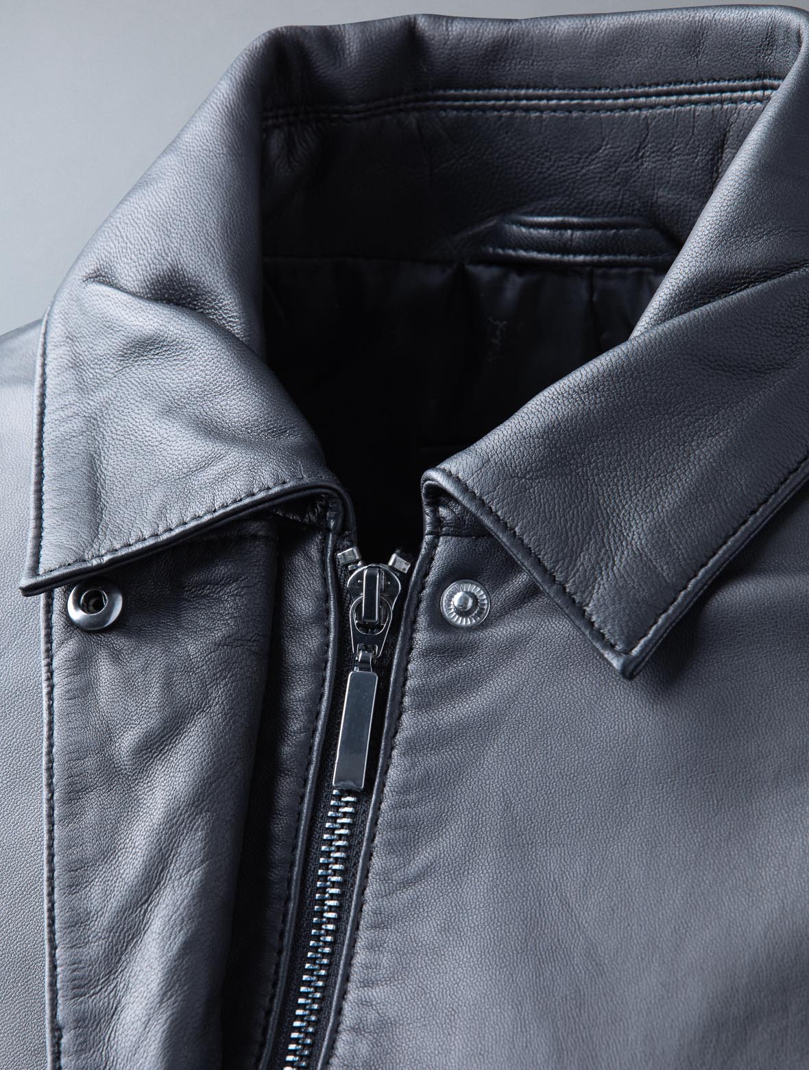 Wishaw black aniline leather coat for women, photo 3