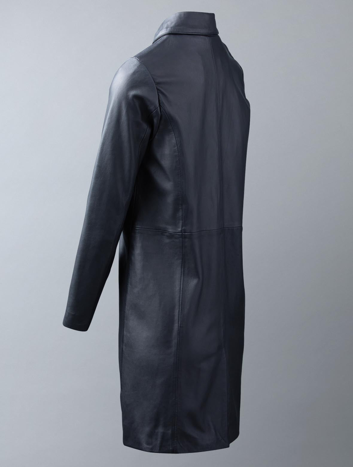 Wishaw black aniline leather coat for women, photo 4