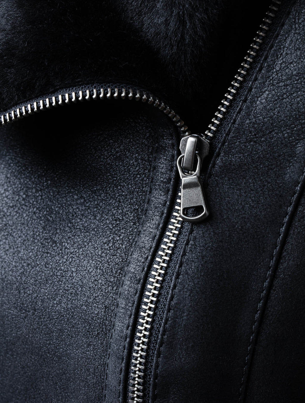 Larkhall black sheepskin aviator jacket for women, photo 3