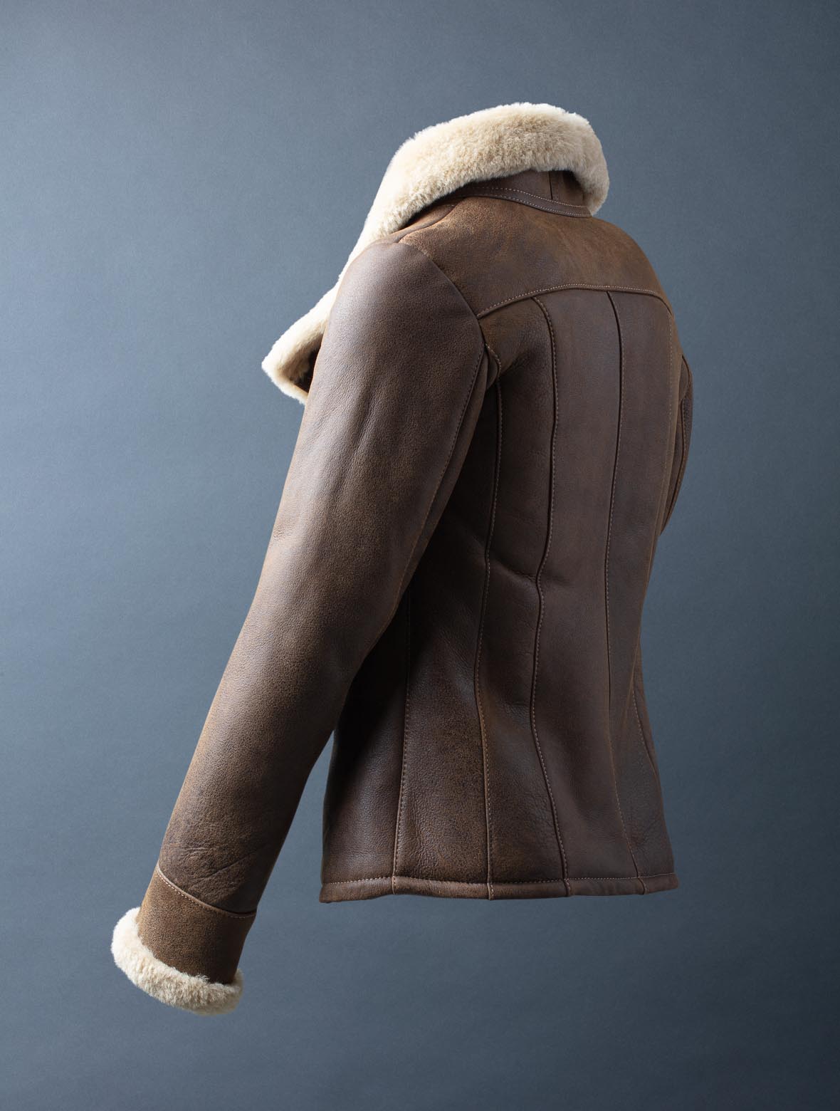 Kirkwall tan sheepskin aviator leather jacket for women